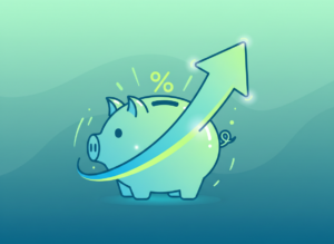 Illustration of a savings account with a rising interest rate boost