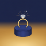 Illustration of a diamond engagement ring representing fine jewelry shopping